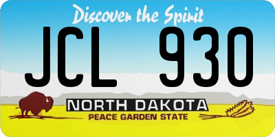 ND license plate JCL930