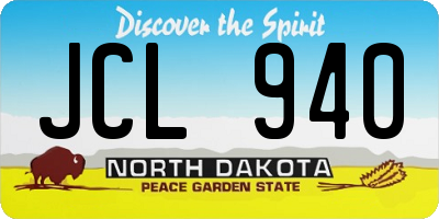 ND license plate JCL940