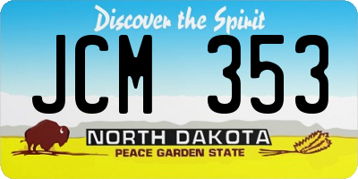 ND license plate JCM353