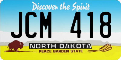 ND license plate JCM418