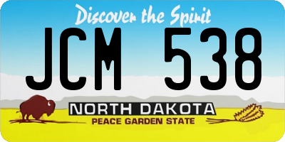ND license plate JCM538