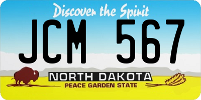 ND license plate JCM567