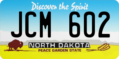 ND license plate JCM602