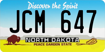 ND license plate JCM647