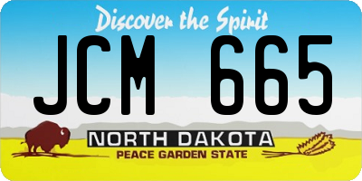 ND license plate JCM665