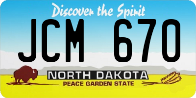 ND license plate JCM670