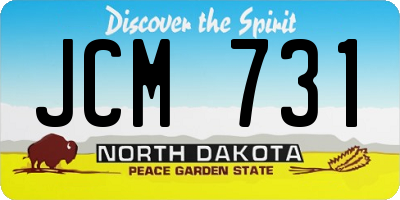 ND license plate JCM731