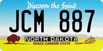 ND license plate JCM887