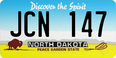 ND license plate JCN147