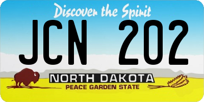 ND license plate JCN202