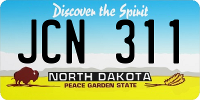 ND license plate JCN311