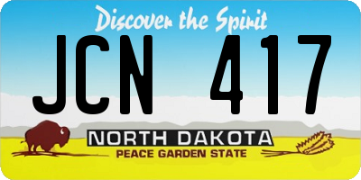 ND license plate JCN417