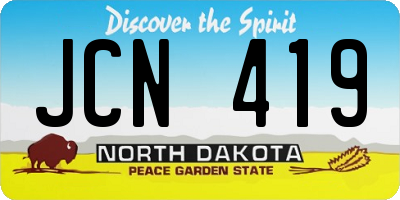 ND license plate JCN419