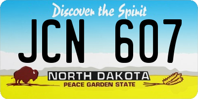 ND license plate JCN607