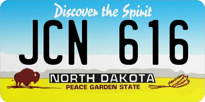 ND license plate JCN616