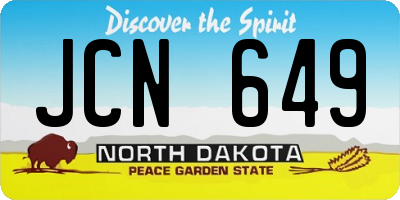 ND license plate JCN649