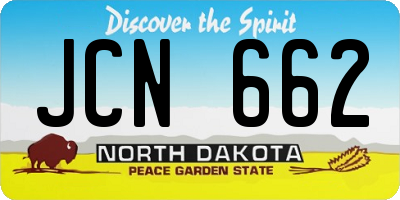 ND license plate JCN662