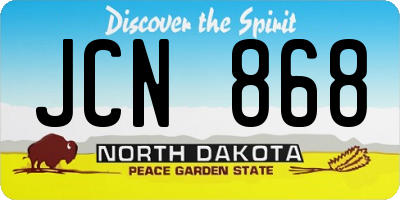 ND license plate JCN868
