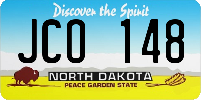 ND license plate JCO148