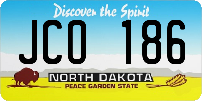 ND license plate JCO186