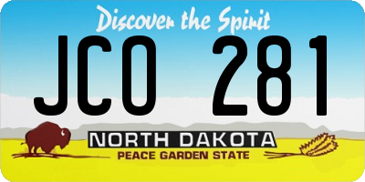 ND license plate JCO281