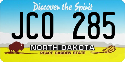 ND license plate JCO285