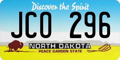 ND license plate JCO296