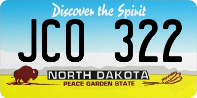 ND license plate JCO322