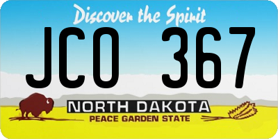 ND license plate JCO367
