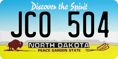 ND license plate JCO504