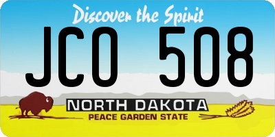 ND license plate JCO508