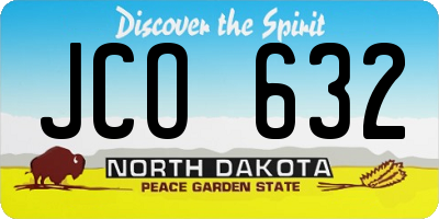 ND license plate JCO632