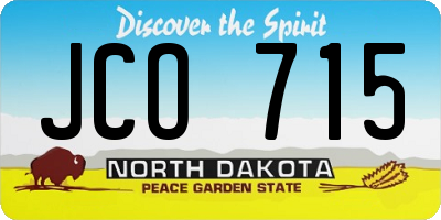 ND license plate JCO715