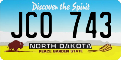 ND license plate JCO743