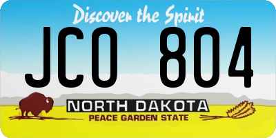 ND license plate JCO804