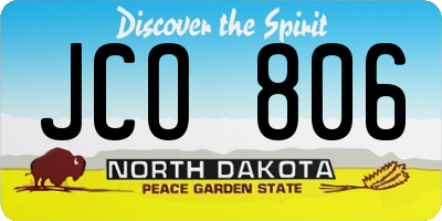 ND license plate JCO806