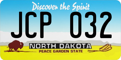 ND license plate JCP032