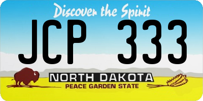ND license plate JCP333