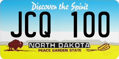 ND license plate JCQ100