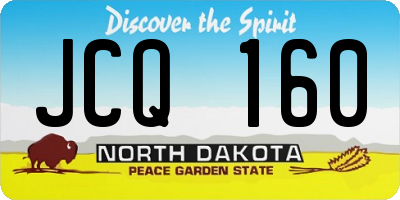 ND license plate JCQ160