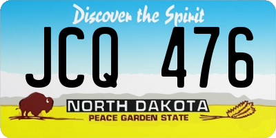 ND license plate JCQ476