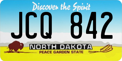 ND license plate JCQ842