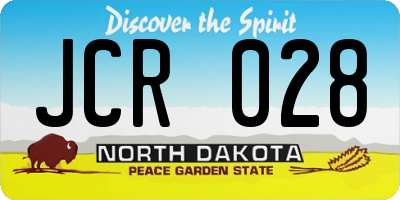 ND license plate JCR028