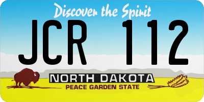ND license plate JCR112