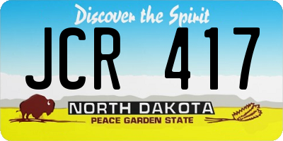 ND license plate JCR417