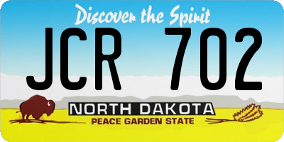 ND license plate JCR702