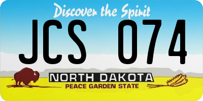 ND license plate JCS074