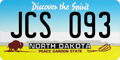 ND license plate JCS093
