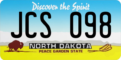 ND license plate JCS098