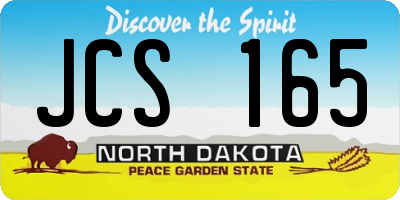 ND license plate JCS165